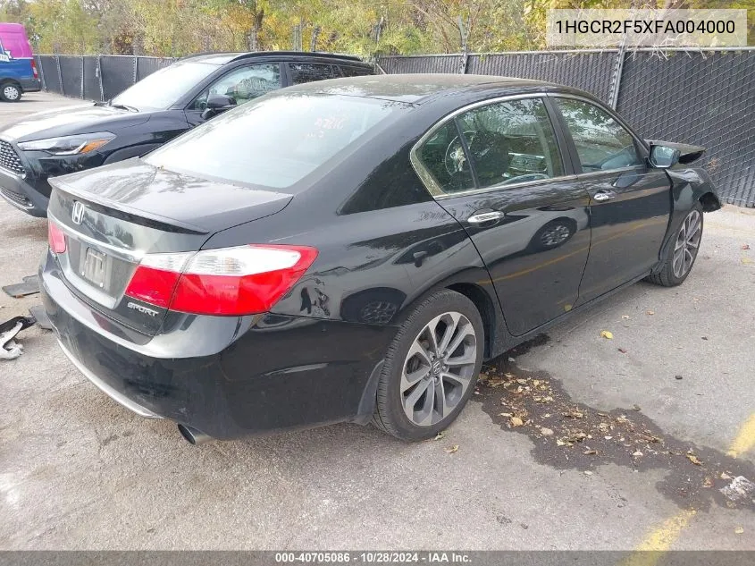 2015 Honda Accord Sport VIN: 1HGCR2F5XFA004000 Lot: 40705086