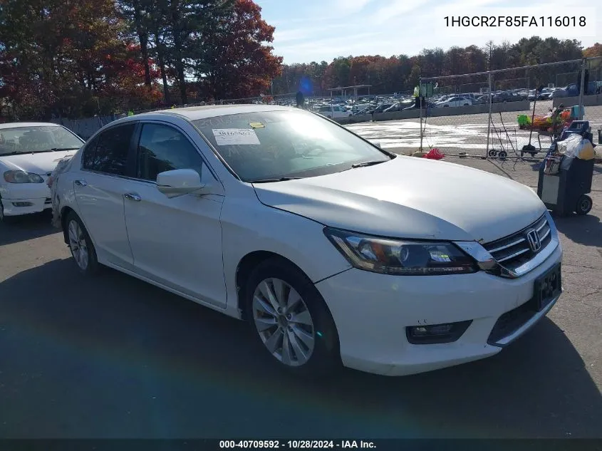 2015 Honda Accord Ex-L VIN: 1HGCR2F85FA116018 Lot: 40709592