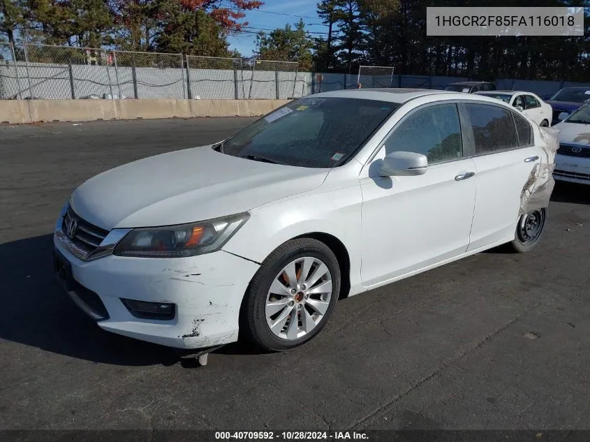 2015 Honda Accord Ex-L VIN: 1HGCR2F85FA116018 Lot: 40709592