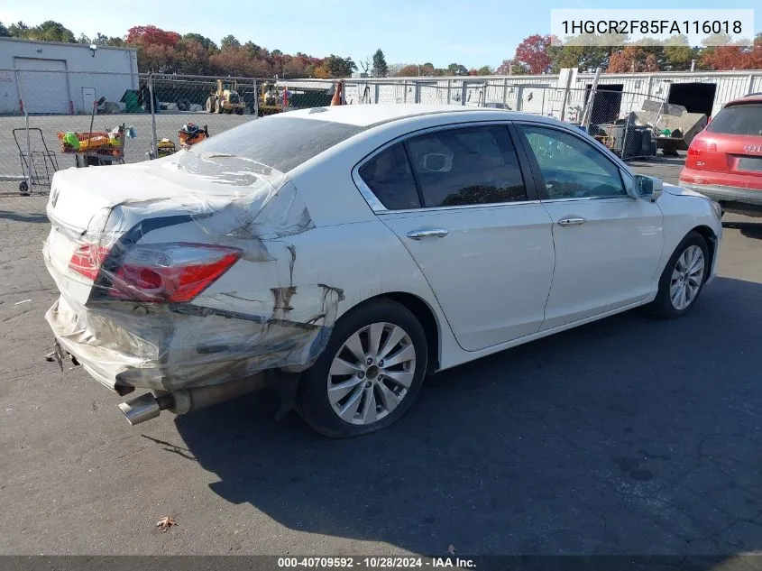 2015 Honda Accord Ex-L VIN: 1HGCR2F85FA116018 Lot: 40709592