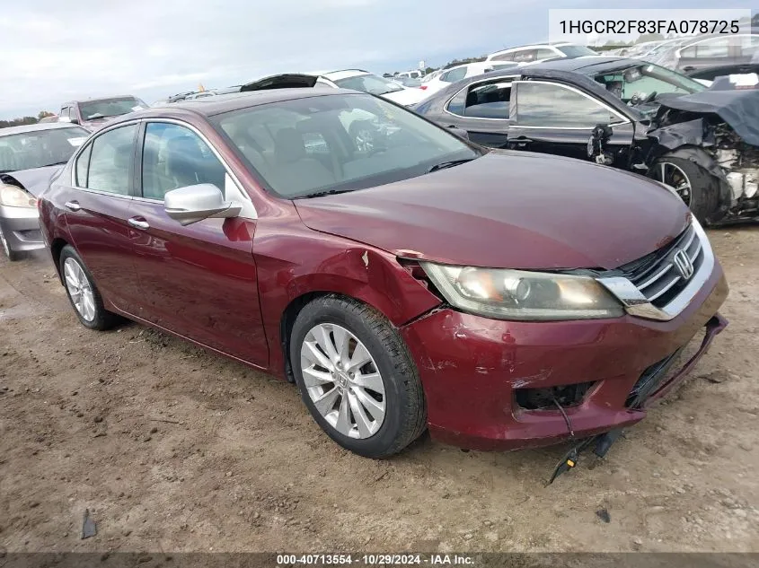 2015 Honda Accord Ex-L VIN: 1HGCR2F83FA078725 Lot: 40713554