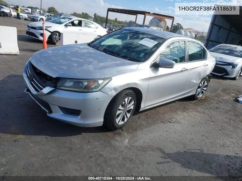 1HGCR2F38FA118639 2015 Honda Accord Lx