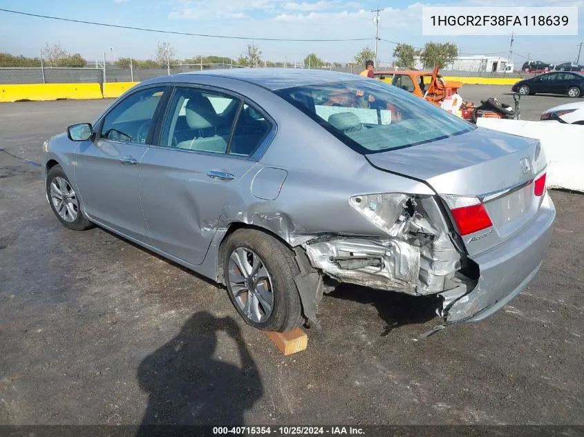 1HGCR2F38FA118639 2015 Honda Accord Lx