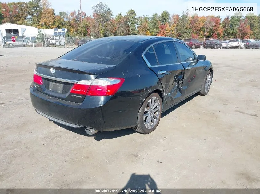 2015 Honda Accord Sport VIN: 1HGCR2F5XFA065668 Lot: 40724195