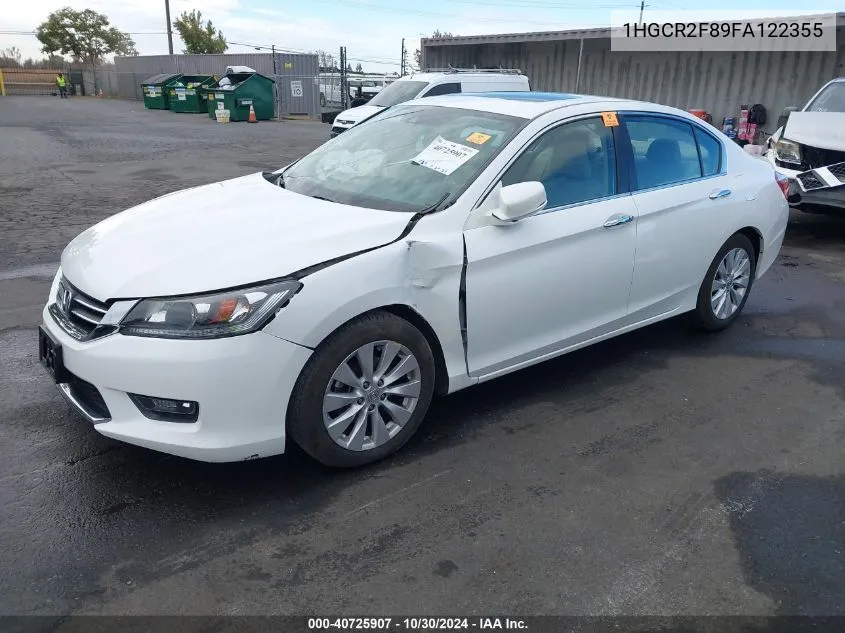 1HGCR2F89FA122355 2015 Honda Accord Ex-L