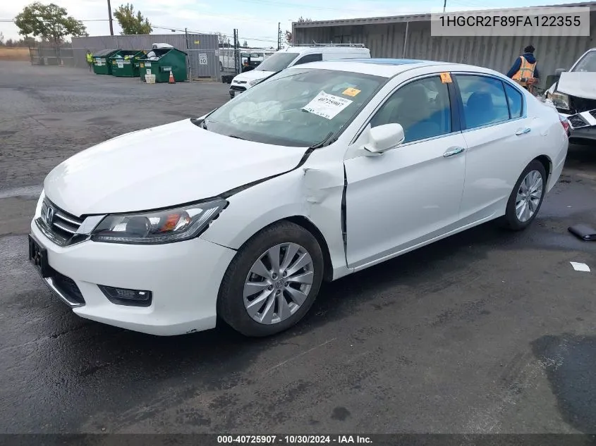 1HGCR2F89FA122355 2015 Honda Accord Ex-L