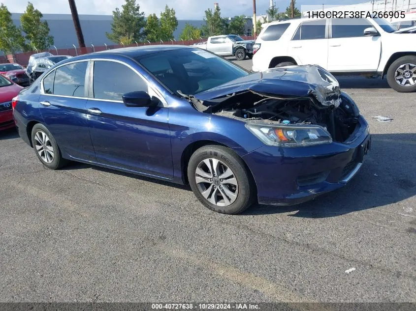 2015 Honda Accord Lx VIN: 1HGCR2F38FA266905 Lot: 40727638