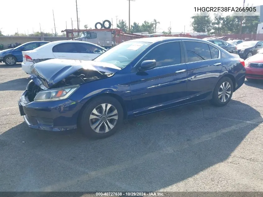 2015 Honda Accord Lx VIN: 1HGCR2F38FA266905 Lot: 40727638