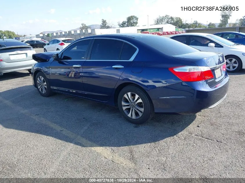 2015 Honda Accord Lx VIN: 1HGCR2F38FA266905 Lot: 40727638