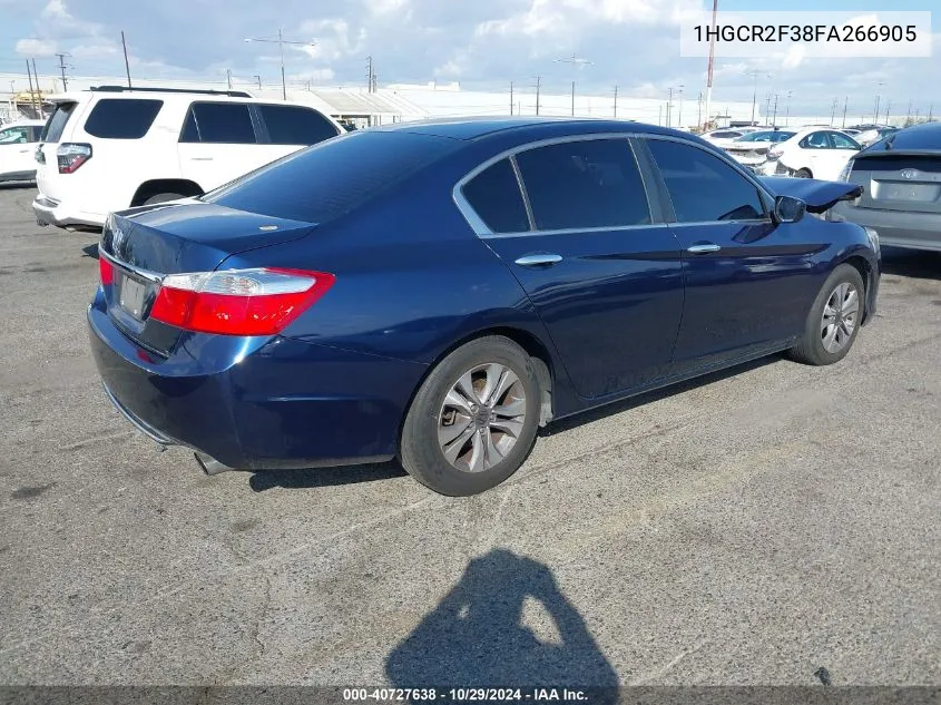 2015 Honda Accord Lx VIN: 1HGCR2F38FA266905 Lot: 40727638