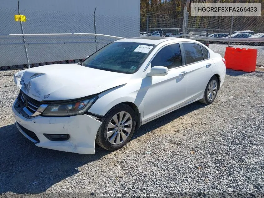 2015 Honda Accord Ex-L VIN: 1HGCR2F8XFA266433 Lot: 40747608