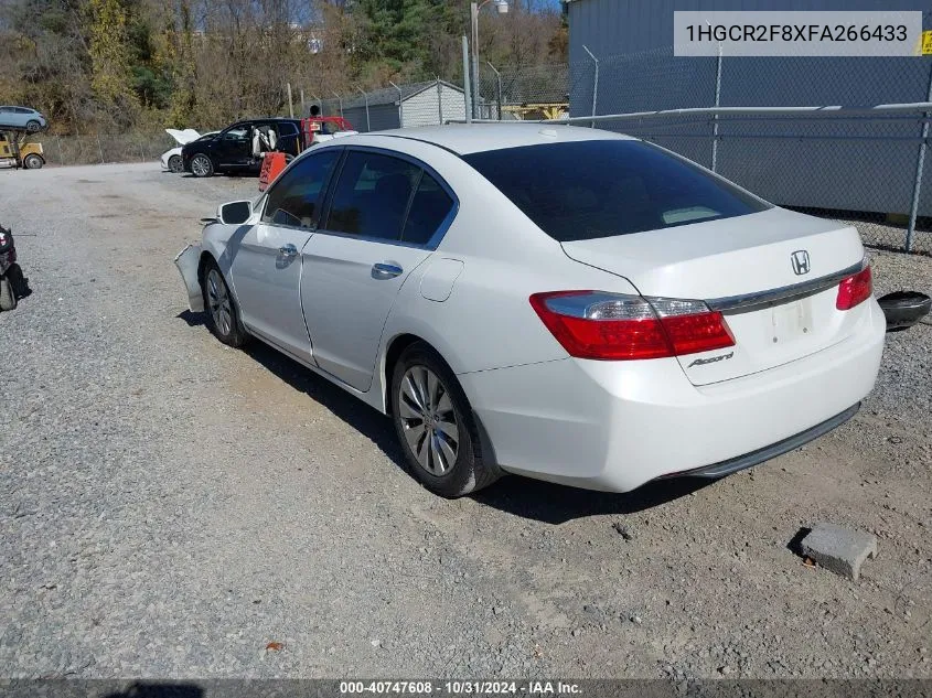 2015 Honda Accord Ex-L VIN: 1HGCR2F8XFA266433 Lot: 40747608