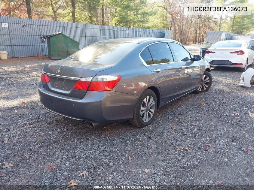 2015 Honda Accord Lx VIN: 1HGCR2F38FA136073 Lot: 40758674