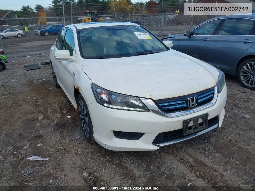 2015 Honda Accord Hybrid Ex-L VIN: 1HGCR6F51FA002742 Lot: 40759801