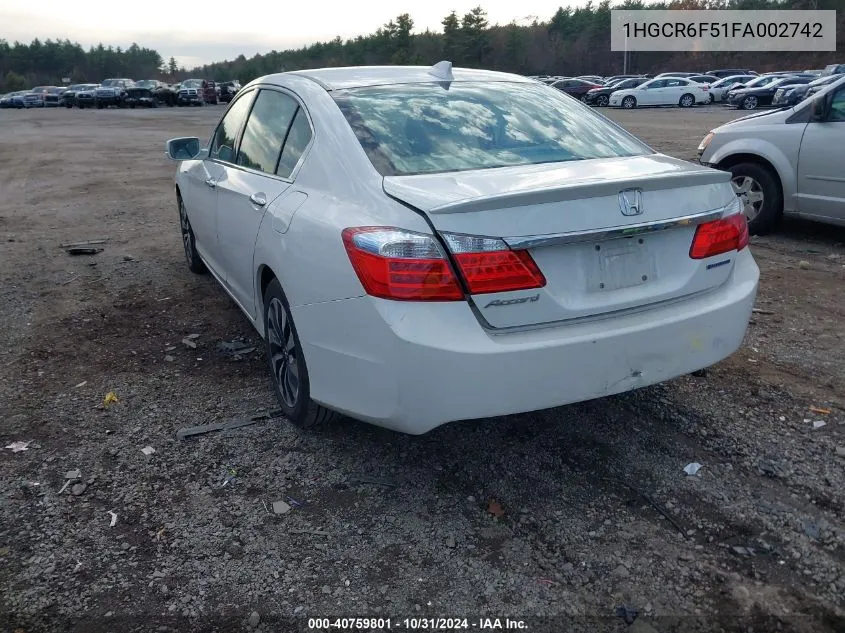 2015 Honda Accord Hybrid Ex-L VIN: 1HGCR6F51FA002742 Lot: 40759801