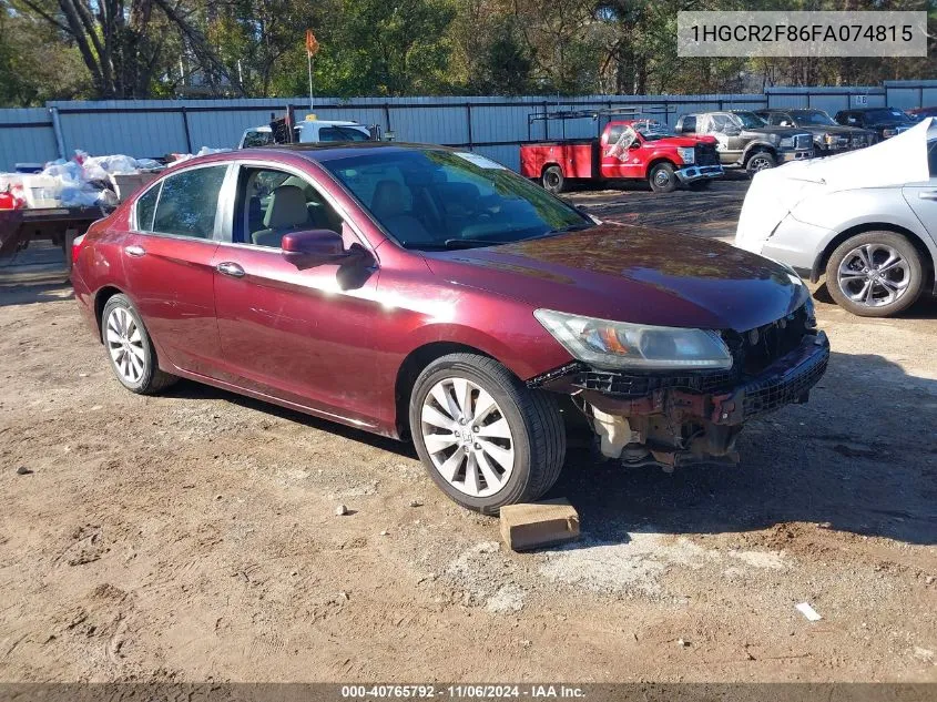 2015 Honda Accord Ex-L VIN: 1HGCR2F86FA074815 Lot: 40765792