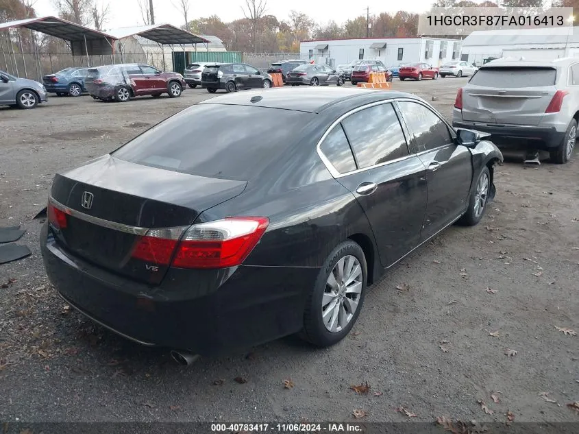 2015 Honda Accord Ex-L V-6 VIN: 1HGCR3F87FA016413 Lot: 40783417