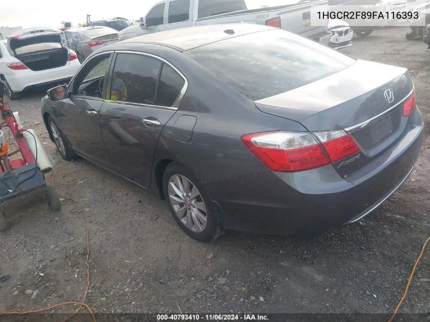 2015 Honda Accord Ex-L VIN: 1HGCR2F89FA116393 Lot: 40793410