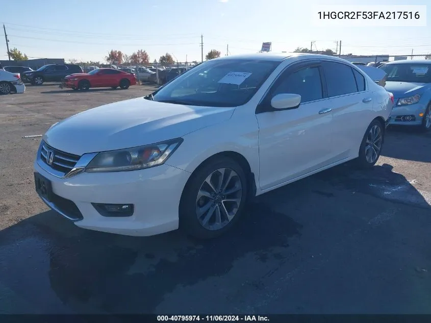 2015 Honda Accord Sport VIN: 1HGCR2F53FA217516 Lot: 40795974