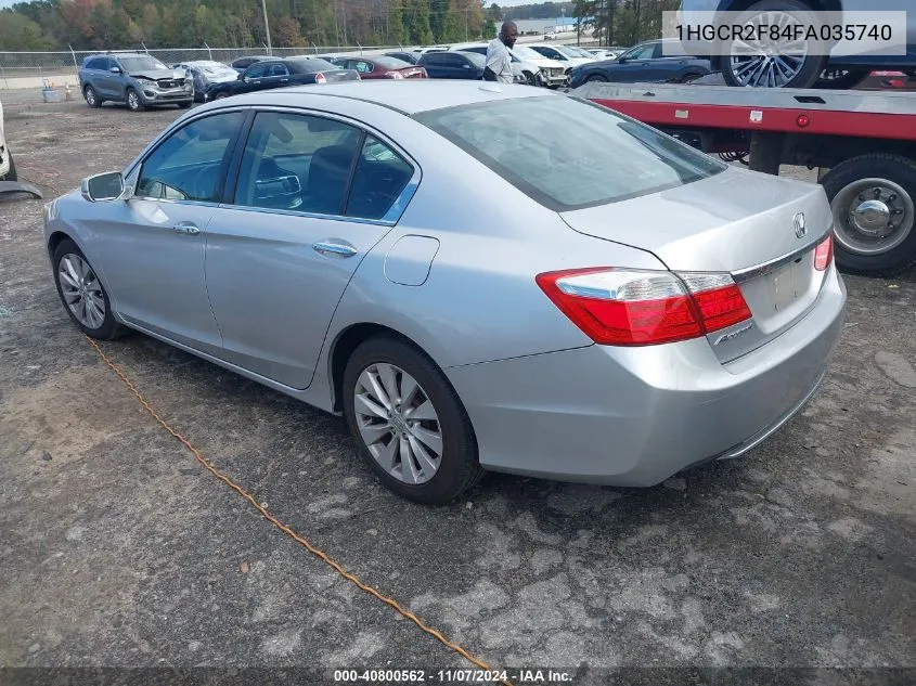 2015 Honda Accord Ex-L VIN: 1HGCR2F84FA035740 Lot: 40800562