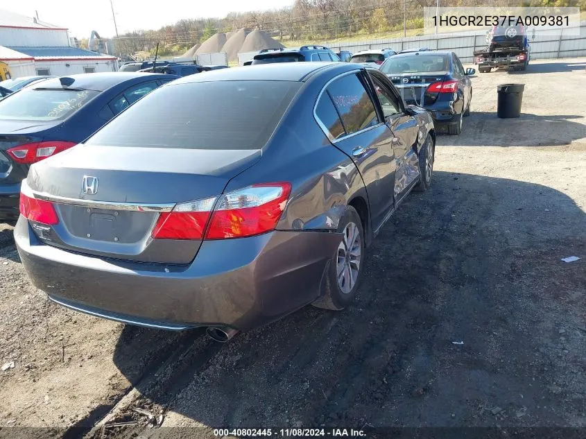 2015 Honda Accord Lx VIN: 1HGCR2E37FA009381 Lot: 40802445