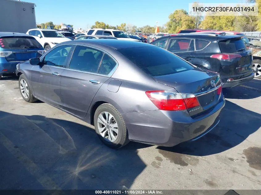 2015 Honda Accord Lx VIN: 1HGCR2F30FA031494 Lot: 40811021