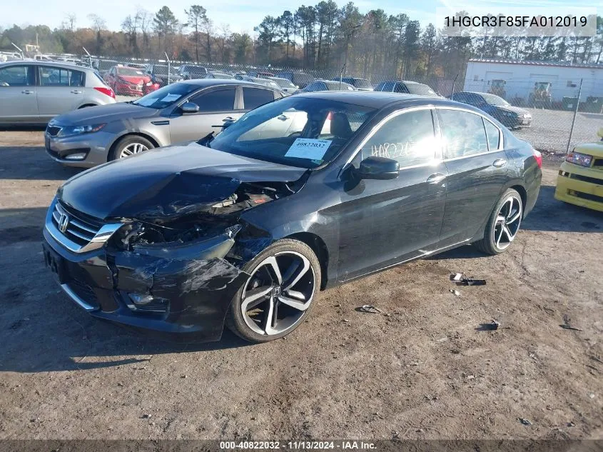 2015 Honda Accord Ex-L V-6 VIN: 1HGCR3F85FA012019 Lot: 40822032