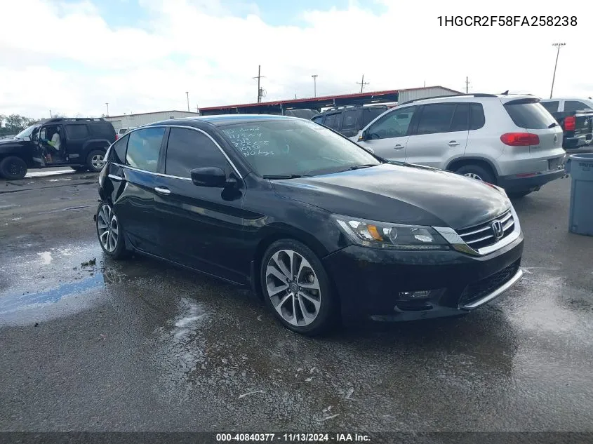 2015 Honda Accord Sport VIN: 1HGCR2F58FA258238 Lot: 40840377