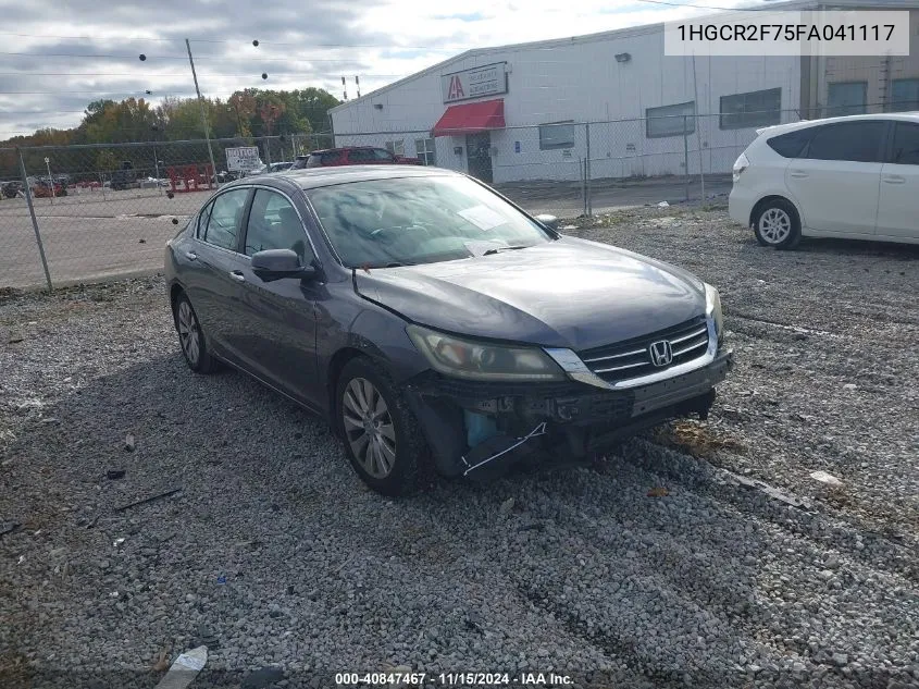 2015 Honda Accord Ex VIN: 1HGCR2F75FA041117 Lot: 40847467