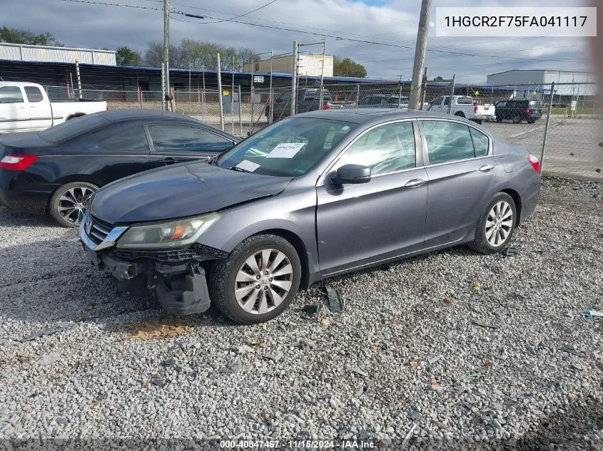 2015 Honda Accord Ex VIN: 1HGCR2F75FA041117 Lot: 40847467