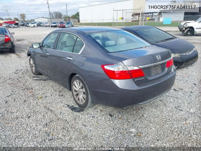 2015 Honda Accord Ex VIN: 1HGCR2F75FA041117 Lot: 40847467