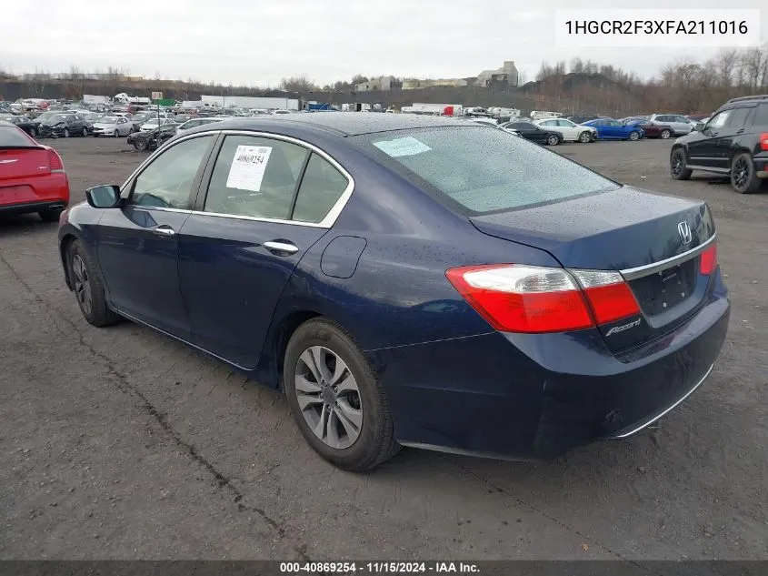 2015 Honda Accord Lx VIN: 1HGCR2F3XFA211016 Lot: 40869254