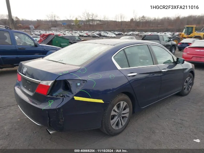 2015 Honda Accord Lx VIN: 1HGCR2F3XFA211016 Lot: 40869254