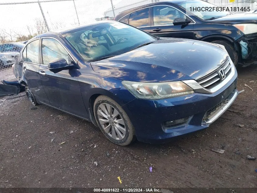 2015 Honda Accord Ex-L VIN: 1HGCR2F83FA181465 Lot: 40891622