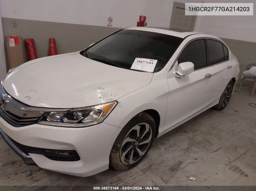 2016 Honda Accord Ex VIN: 1HGCR2F77GA214203 Lot: 38873184