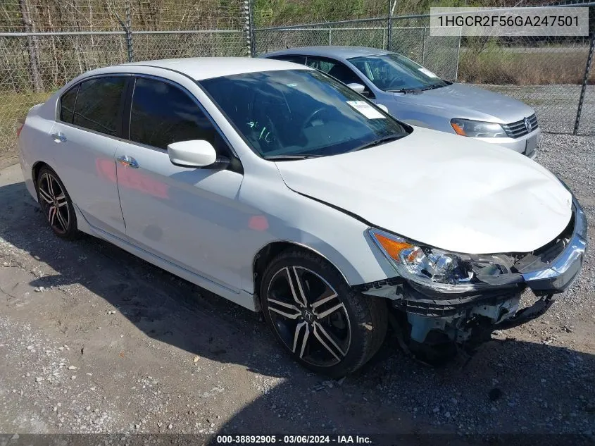 1HGCR2F56GA247501 2016 Honda Accord Sport