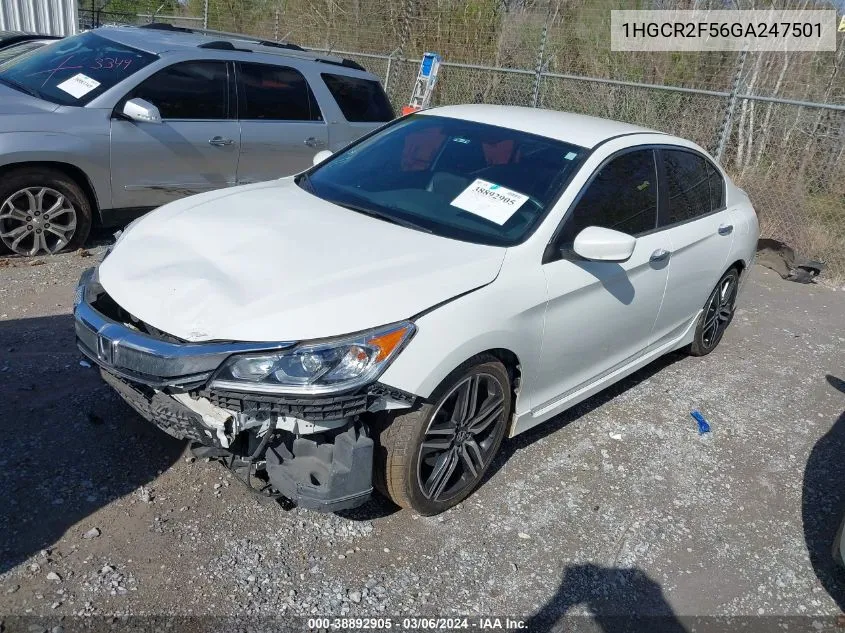 2016 Honda Accord Sport VIN: 1HGCR2F56GA247501 Lot: 38892905