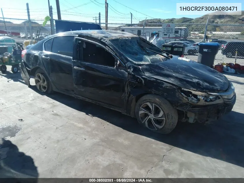 1HGCR2F30GA080471 2016 Honda Accord Lx