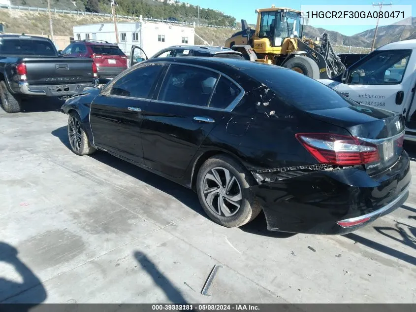 1HGCR2F30GA080471 2016 Honda Accord Lx