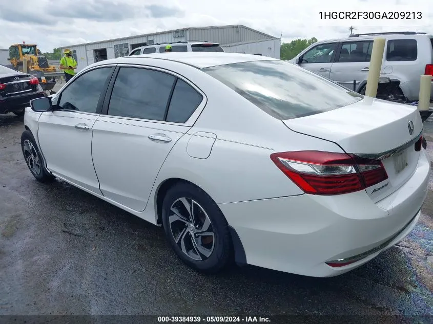 2016 Honda Accord Lx VIN: 1HGCR2F30GA209213 Lot: 39384939