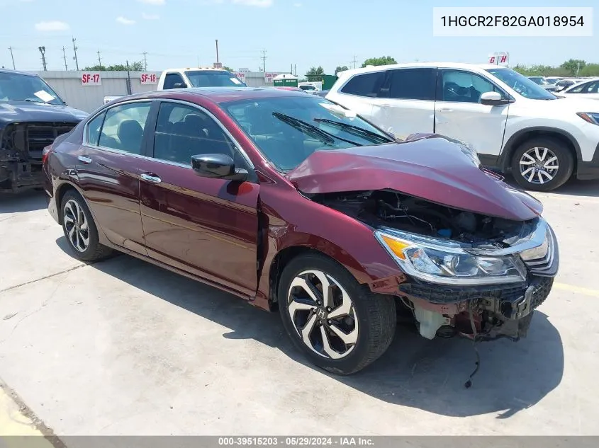 2016 Honda Accord Ex-L VIN: 1HGCR2F82GA018954 Lot: 39515203