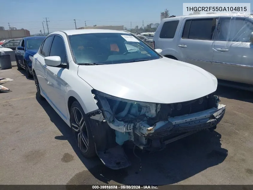 1HGCR2F55GA104815 2016 Honda Accord Sport