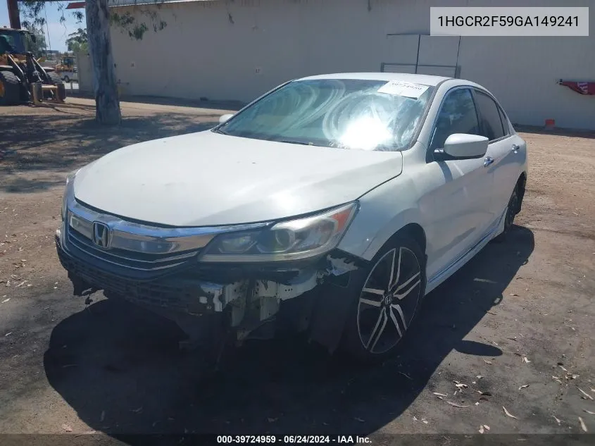 1HGCR2F59GA149241 2016 Honda Accord Sport