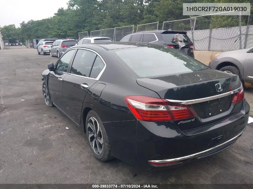 2016 Honda Accord Ex VIN: 1HGCR2F72GA019030 Lot: 39833774