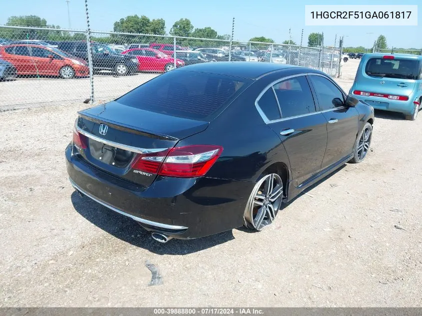 1HGCR2F51GA061817 2016 Honda Accord Sport