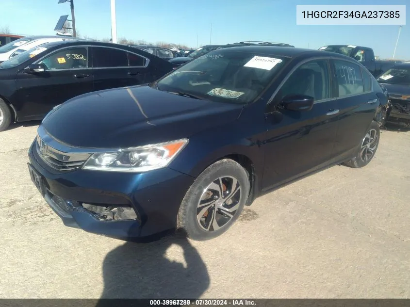 1HGCR2F34GA237385 2016 Honda Accord Lx