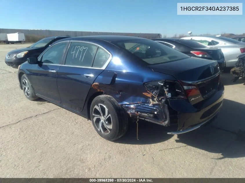 1HGCR2F34GA237385 2016 Honda Accord Lx