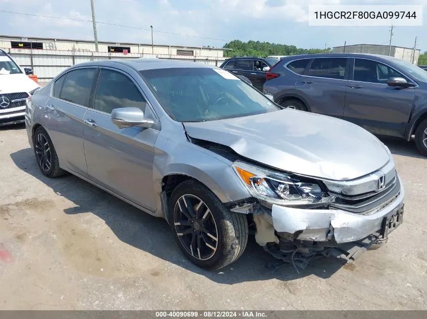 2016 Honda Accord Ex-L VIN: 1HGCR2F80GA099744 Lot: 40090699