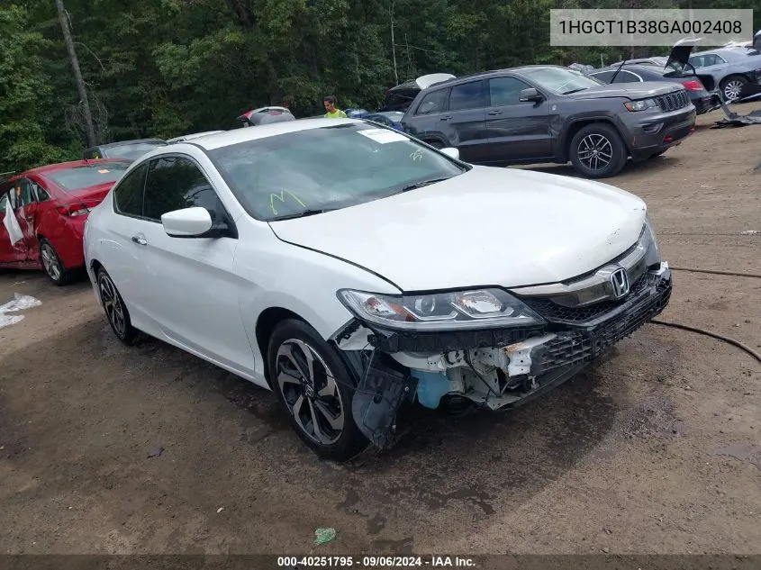 1HGCT1B38GA002408 2016 Honda Accord Lx-S