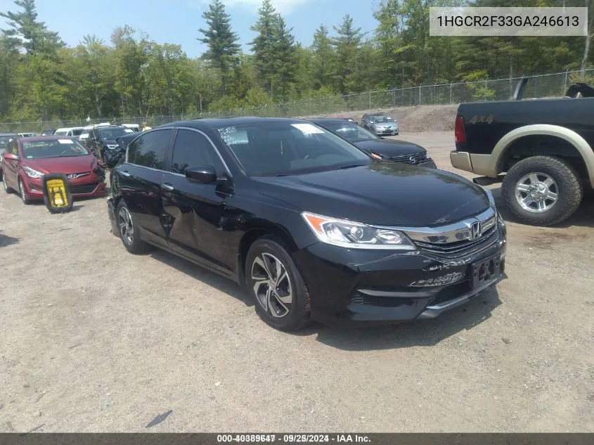 1HGCR2F33GA246613 2016 Honda Accord Lx